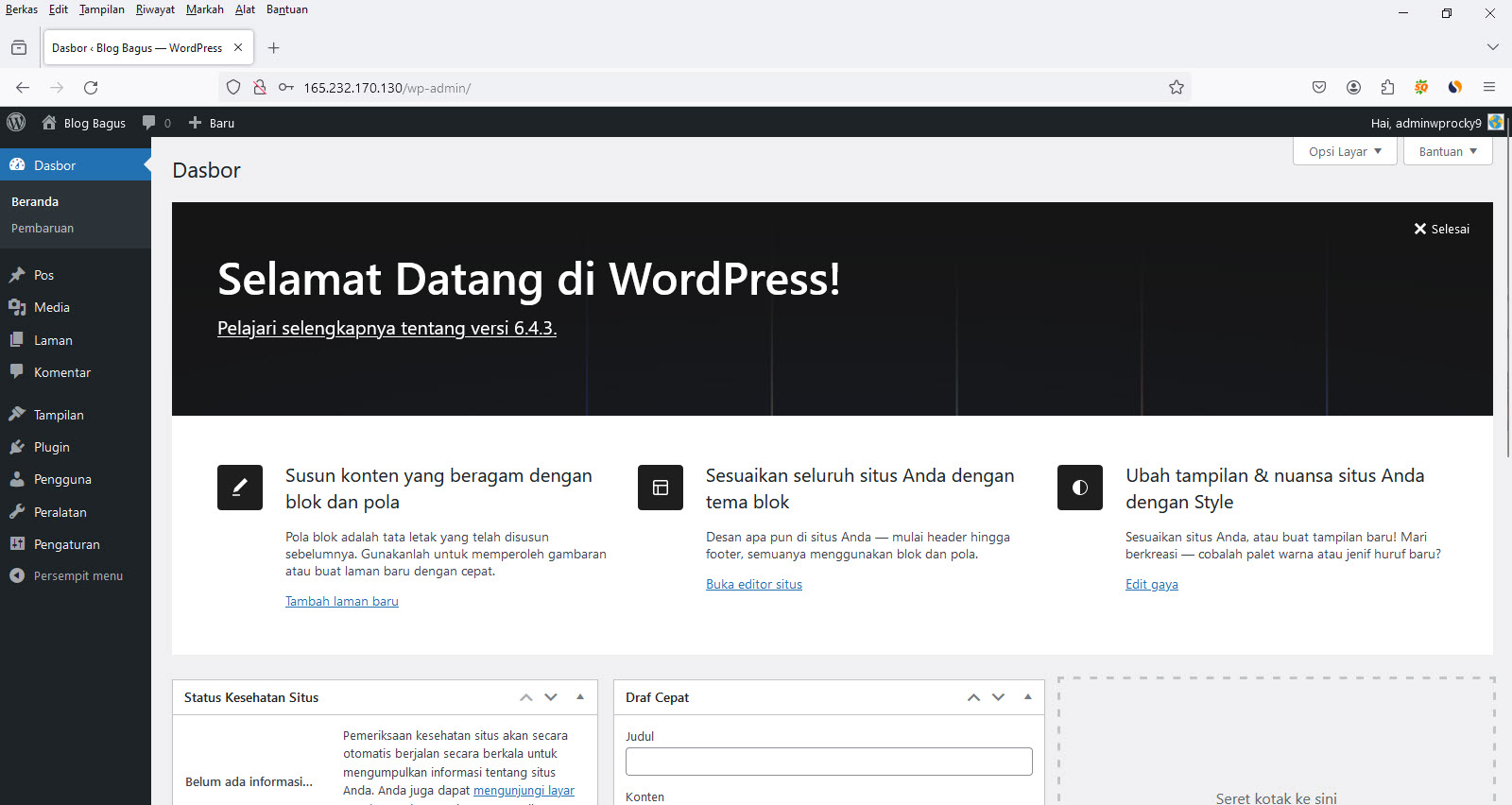 Cara Menginstall Wordpress Di Rockylinux 9 Dengan Apache PHP MySQL