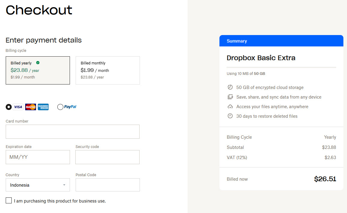 Cara Order Dropbox Subscription Dengan Mudah Dan Aman