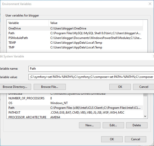 Edit System Environment Variables Windows